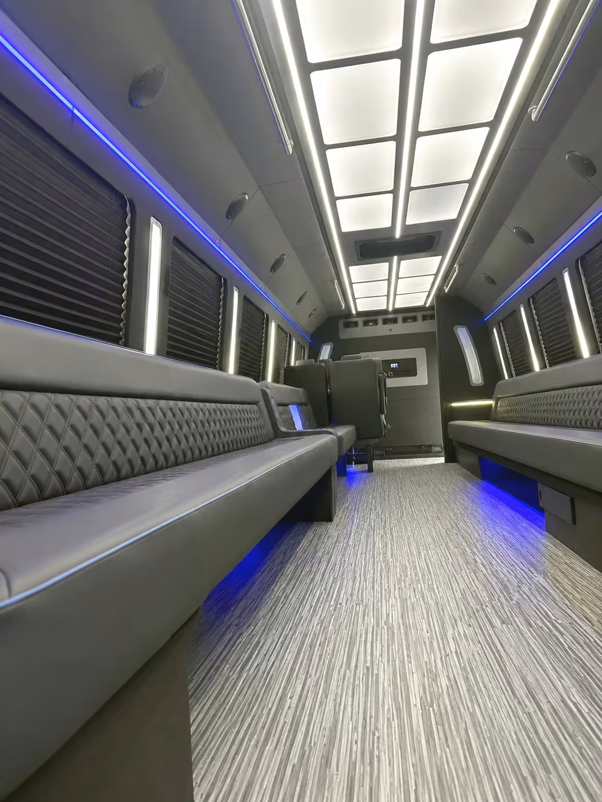 20 passenger party bus inside