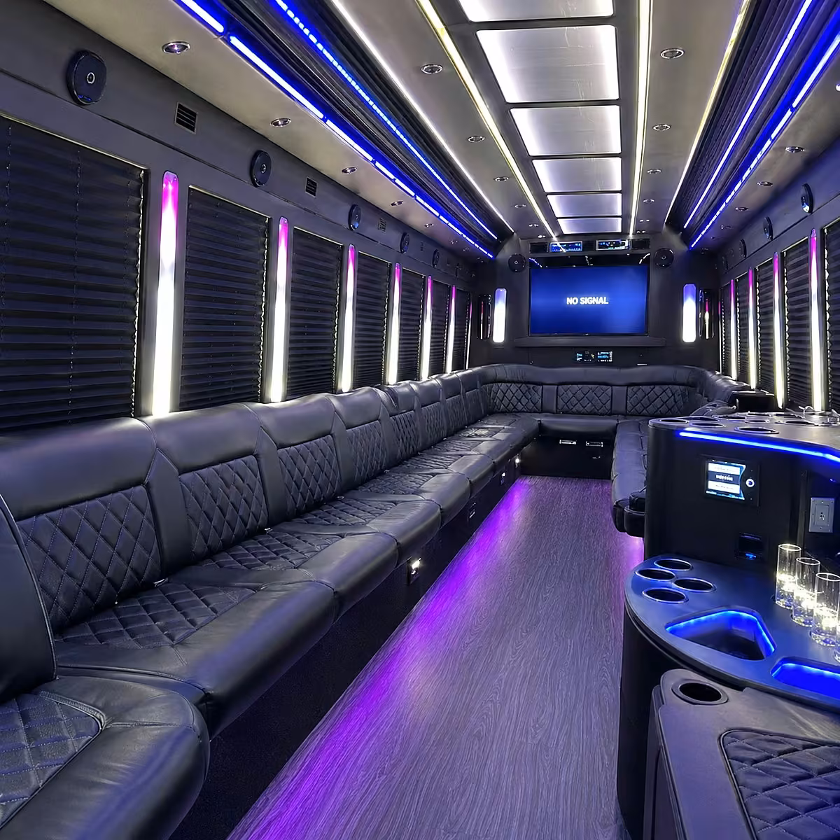 30 passenger party bus interior